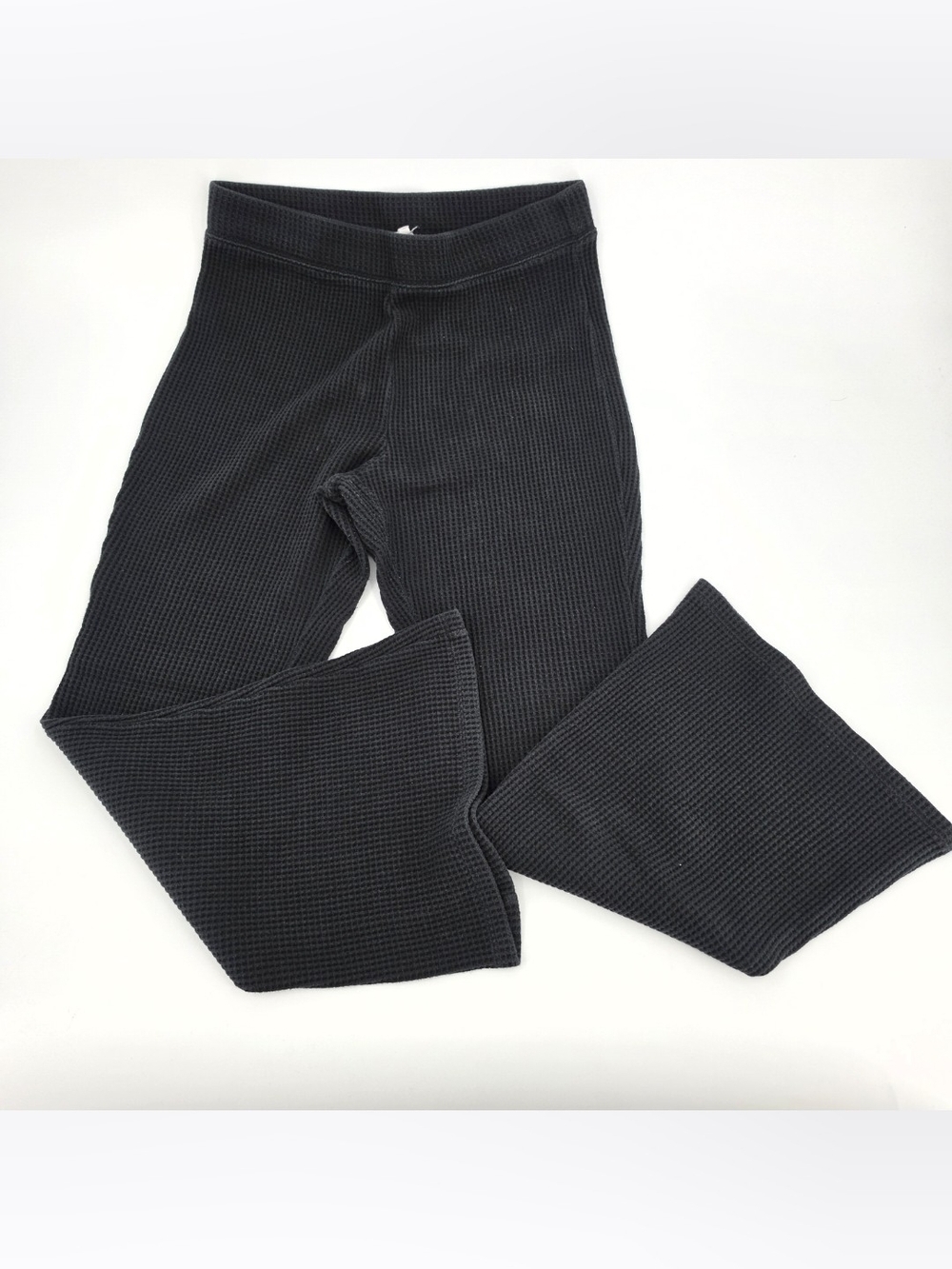 Aerie Waffle Knit Flare Pull On Pant Womens Size Large Black